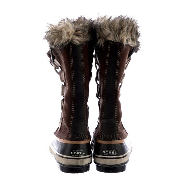 Sorel Womans 8 Joan of Arctic Waterproof Suede Winter Boots Fur Lining Brown EUC - Picture 4 of 5